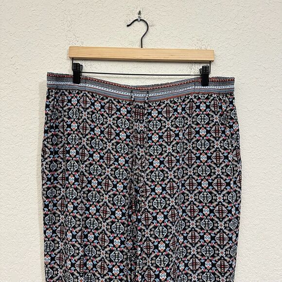 J. JILL Tribal Print Harem Pull-On Pants Drawstring in Multicolor - Picture 2 of 12